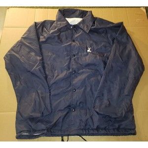Vintage Champion Nylon Shell Jacket Large Made in USA Blue Caribou Reindeer Logo